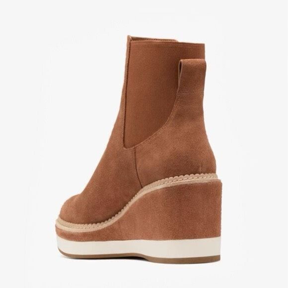 Kate Spade Addison Wedge Bootie in warm gingerbread suede size 8 NWB - Picture 2 of 10